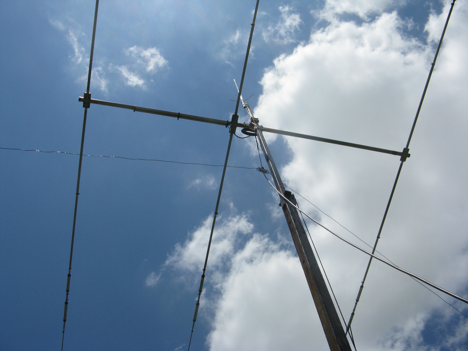 HF Beam, HF Dipole and 2 Meter Antennas - Close up