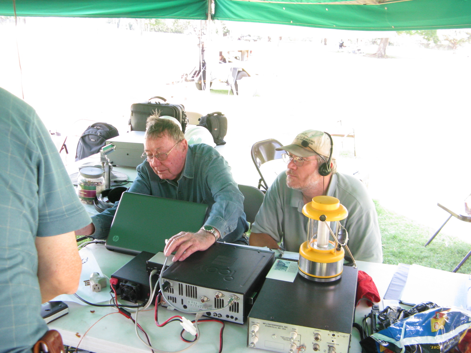 Garland and Willis operating the HF radio