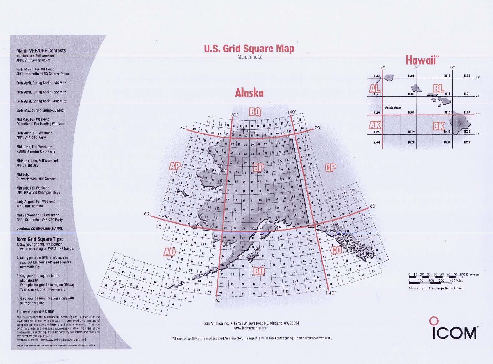 Amateur Grid Square Map-Rear
