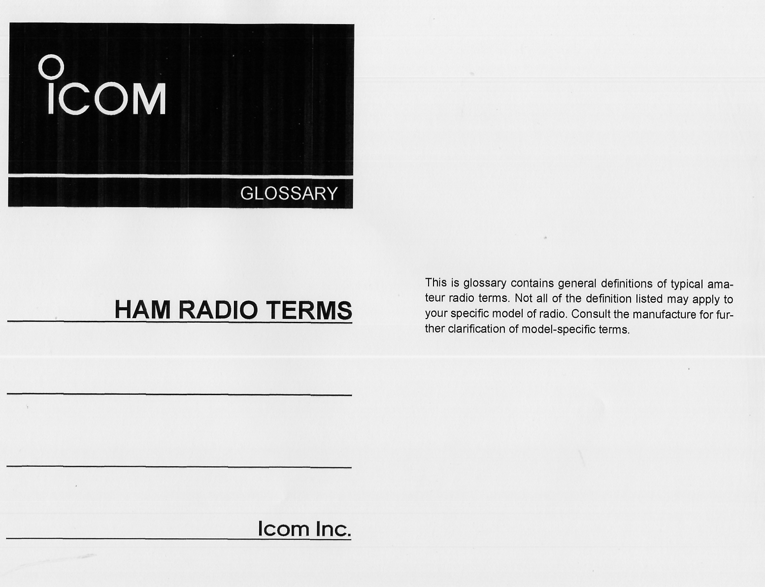 Ham Radio Terms