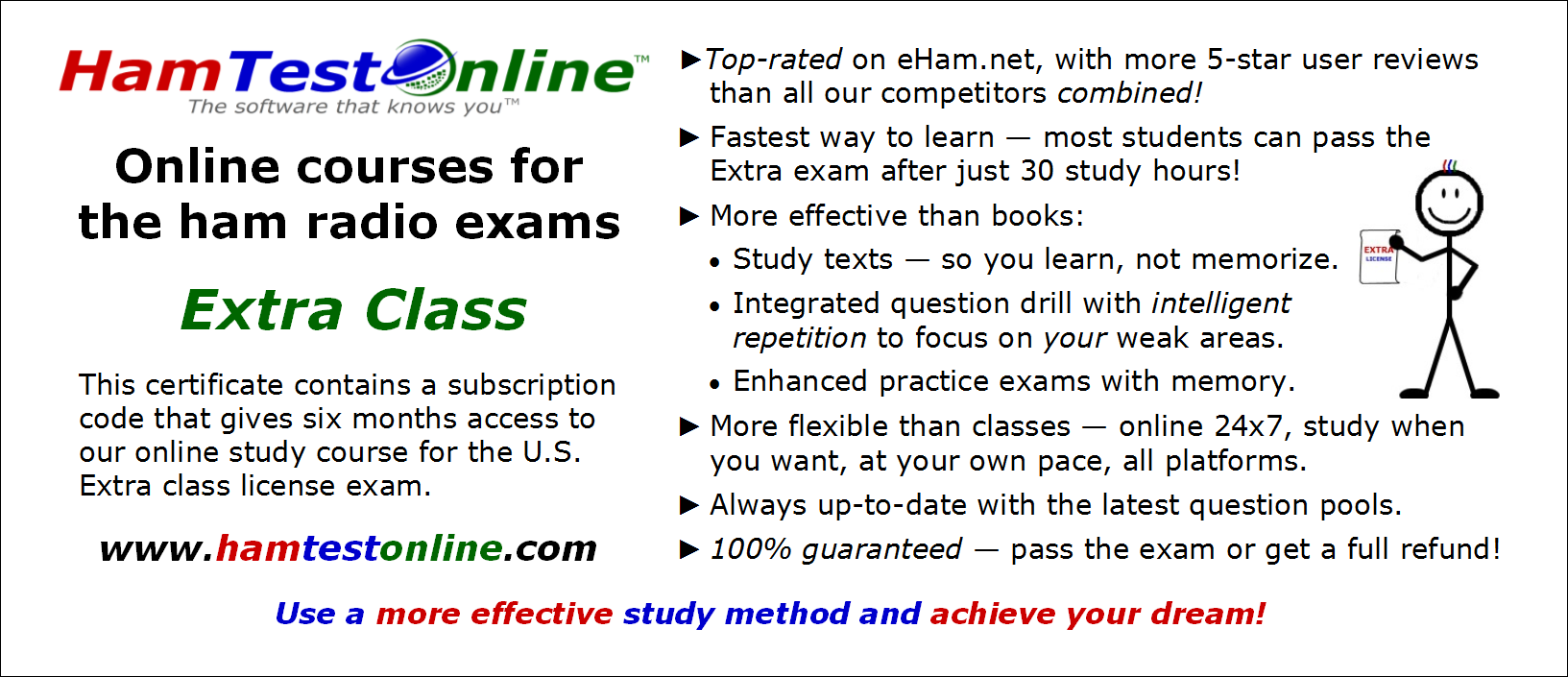 Ham Test Online Subscription Certificate Amateur Extra