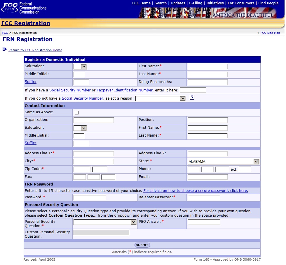 FRN Registration Form